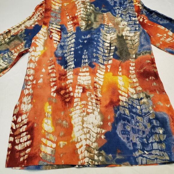 Multicolor Tie Dye Coral Spring Top in Size M - Picture 15 of 15